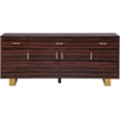 Meridian Furniture Excel Sideboard/Buffet in Rich Brown Zebra Wood Lacquer