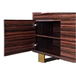 Meridian Furniture Excel Sideboard/Buffet in Rich Brown Zebra Wood Lacquer