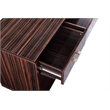 Meridian Furniture Excel Sideboard/Buffet in Rich Brown Zebra Wood Lacquer