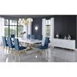 Meridian Furniture Excel White Lacquer Top Extendable 2 Leaf Dining Table