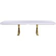 Meridian Furniture Excel White Lacquer Top Extendable 2 Leaf Dining Table
