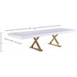 Meridian Furniture Excel White Lacquer Top Extendable 2 Leaf Dining Table