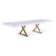 Meridian Furniture Excel White Lacquer Top Extendable 2 Leaf Dining Table