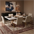 Meridian Furniture Excel White Lacquer Top Extendable 2 Leaf Dining Table