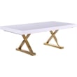 Meridian Furniture Excel White Lacquer Top Extendable 2 Leaf Dining Table
