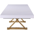 Meridian Furniture Excel White Lacquer Top Extendable 2 Leaf Dining Table