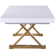 Meridian Furniture Excel White Lacquer Top Extendable 2 Leaf Dining Table