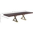 Meridian Furniture Excel Zebra Wood Lacquer Top Extendable 2 Leaf Dining Table