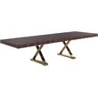 Meridian Furniture Excel Zebra Wood Lacquer Top Extendable 2 Leaf Dining Table