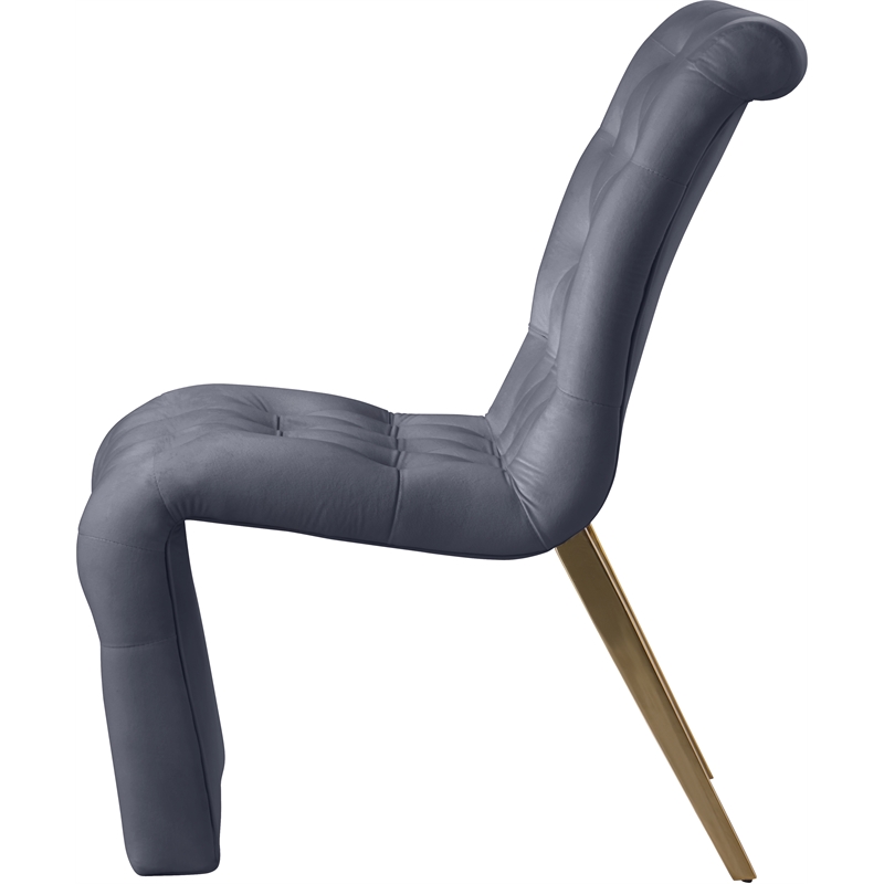 Meridian Furniture Curve Gray Velvet Dining Chair (Set of 2)