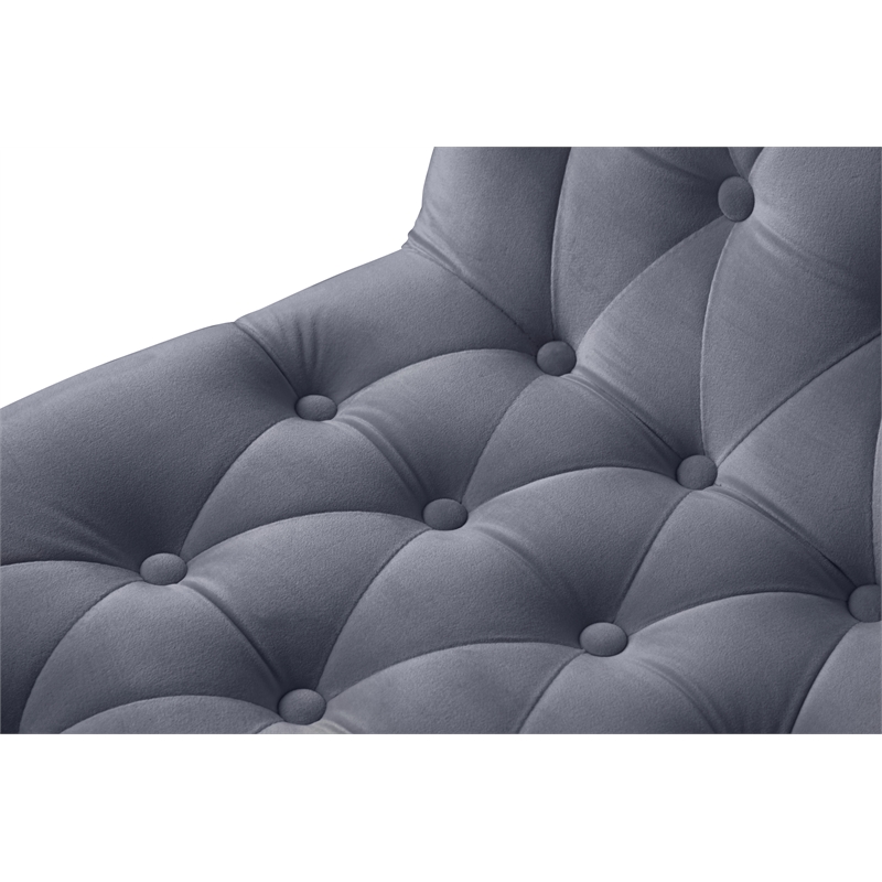 Meridian Furniture Curve Gray Velvet Dining Chair (Set of 2)