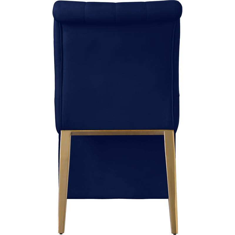 Meridian Furniture Curve Navy Velvet Dining Chair (Set of 2)