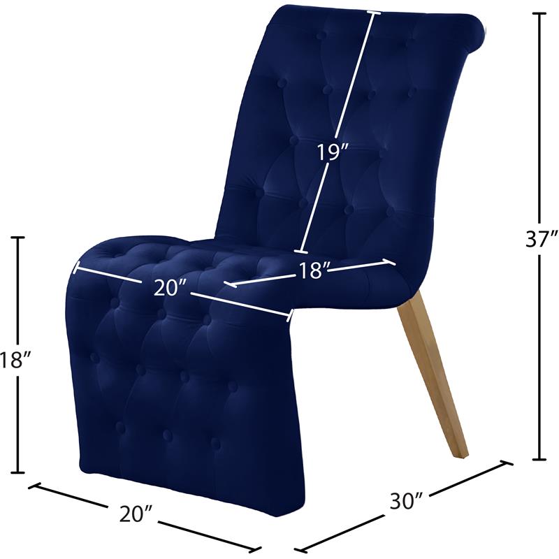 Meridian Furniture Curve Navy Velvet Dining Chair (Set of 2)