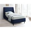 Meridian Furniture Eva Navy Velvet Upholstered Twin Bed