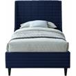 Meridian Furniture Eva Navy Velvet Upholstered Twin Bed