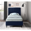 Meridian Furniture Eva Navy Velvet Upholstered Twin Bed