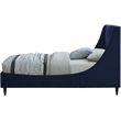 Meridian Furniture Eva Navy Velvet Upholstered Twin Bed