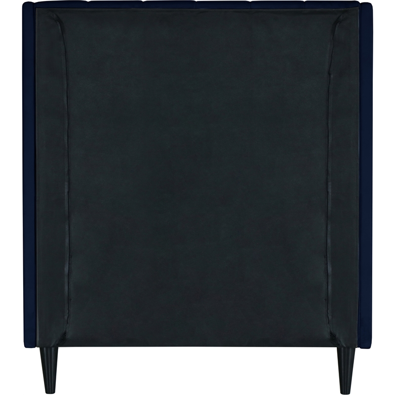 Meridian Furniture Eva Navy Velvet Upholstered Twin Bed