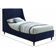 Meridian Furniture Eva Navy Velvet Upholstered Twin Bed