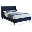Meridian Furniture Eva Navy Velvet Upholstered Full Bed