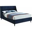 Meridian Furniture Eva Navy Velvet Upholstered Full Bed