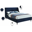 Meridian Furniture Eva Navy Velvet Upholstered King Bed