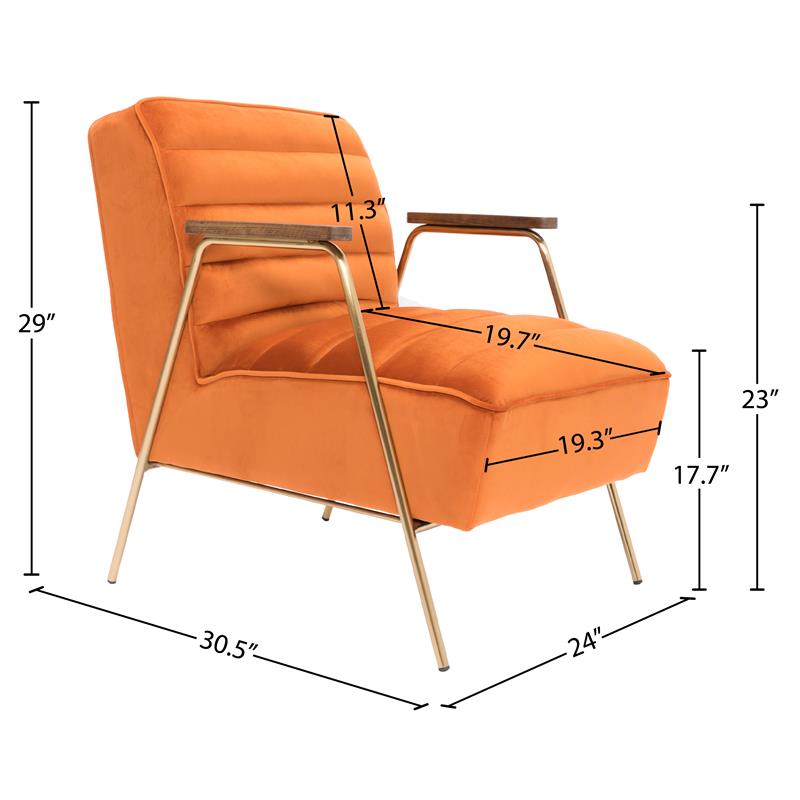 Meridian Furniture Woodford Velvet Accent Chair Meridian Furniture Woodford Velvet Accent Chair