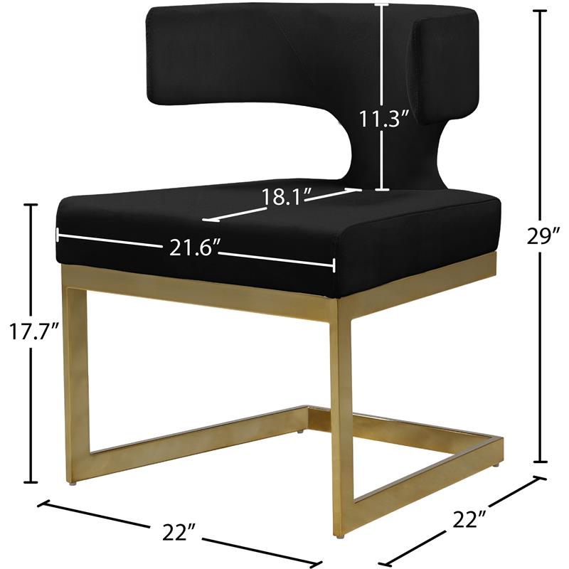 Meridian Furniture Alexandra Velvet Dining Chair - Gold Meridian Furniture Alexandra Velvet Dining Chair - Gold