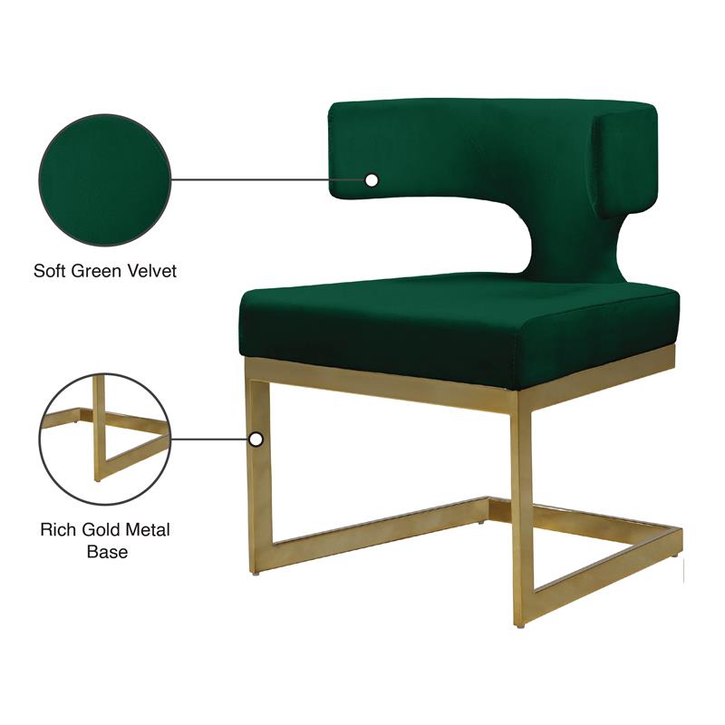 Meridian Furniture Alexandra Velvet Dining Chair - Gold Meridian Furniture Alexandra Velvet Dining Chair - Gold