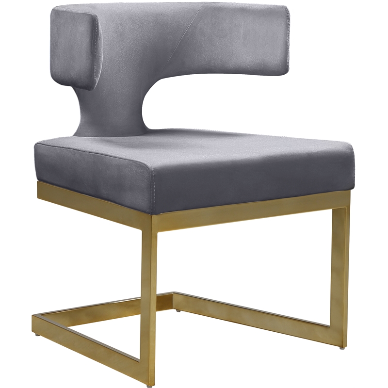 Meridian Furniture Alexandra Velvet Dining Chair - Gold Meridian Furniture Alexandra Velvet Dining Chair - Gold