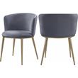Meridian Furniture Skylar Gray Velvet Dining Chair (Set of 2)