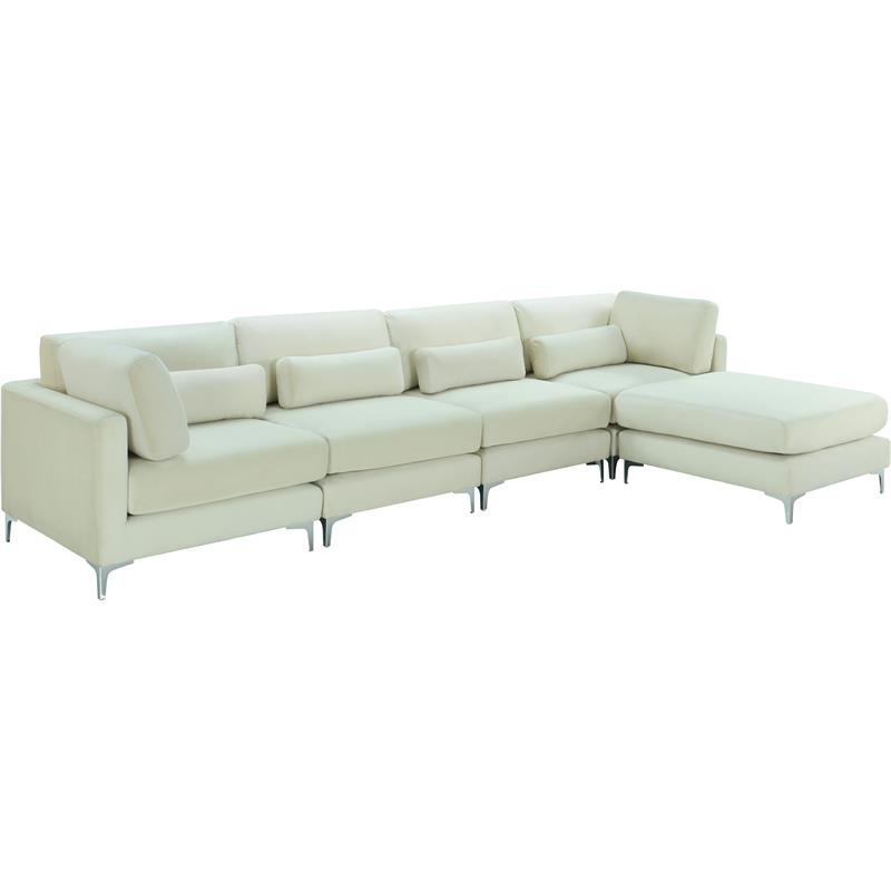 Meridian Furniture Julia Cream Velvet Modular Sectional