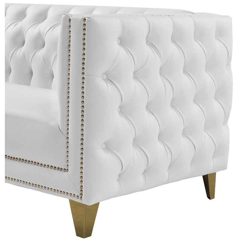 Meridian Furniture Michelle White Vegan Leather Chair