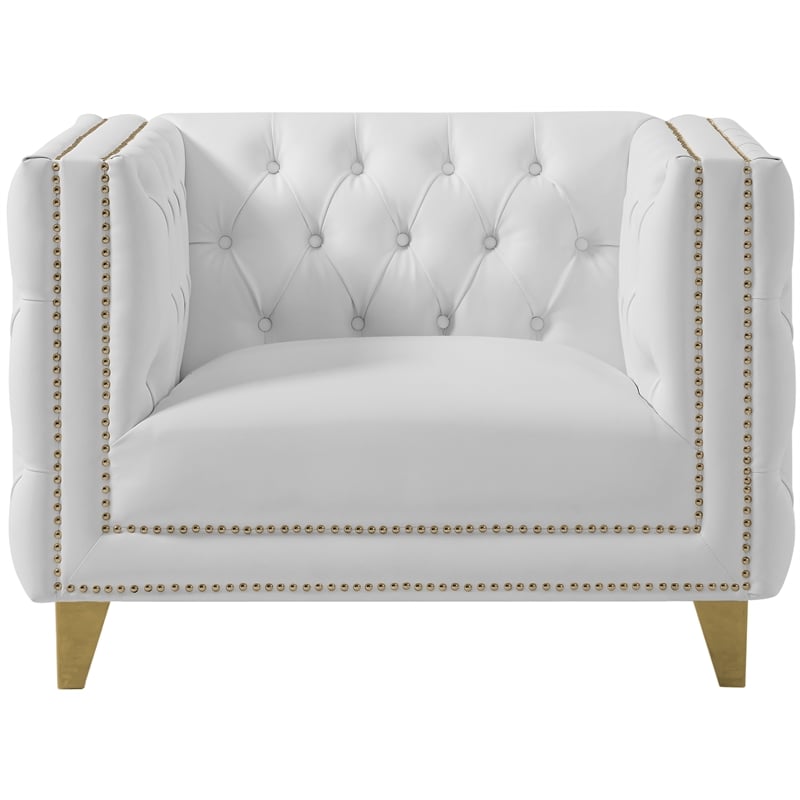 Meridian Furniture Michelle White Vegan Leather Chair