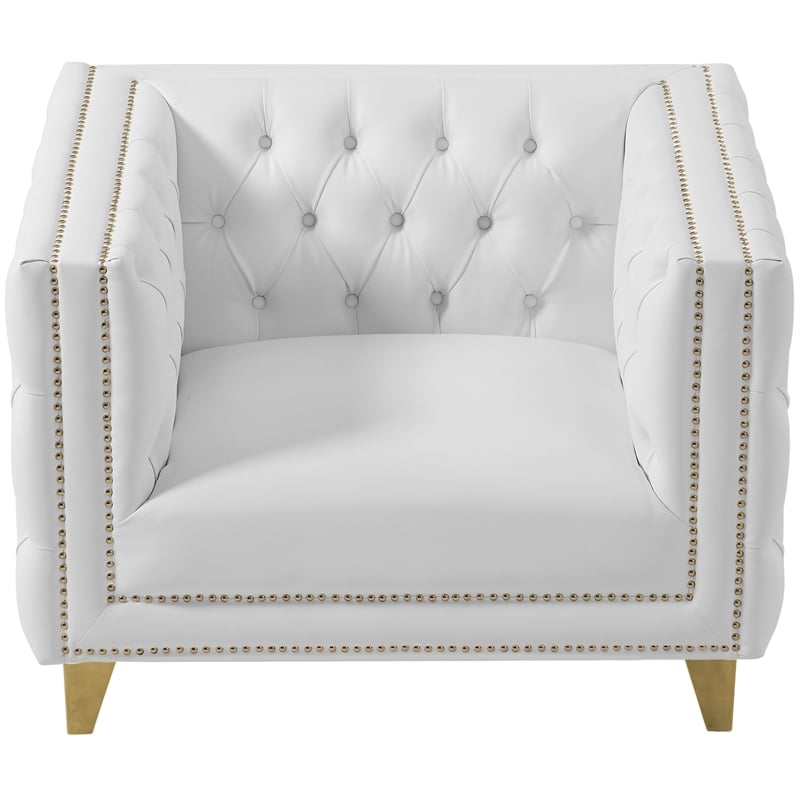 Meridian Furniture Michelle White Vegan Leather Chair