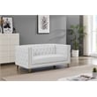 Meridian Furniture Michelle White Vegan Leather Loveseat