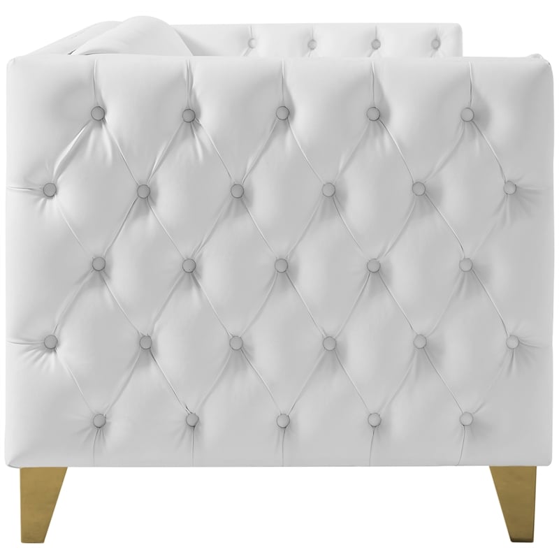 Meridian Furniture Michelle White Vegan Leather Loveseat