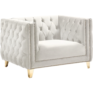 Meridian Furniture Michelle Cream Velvet Chair