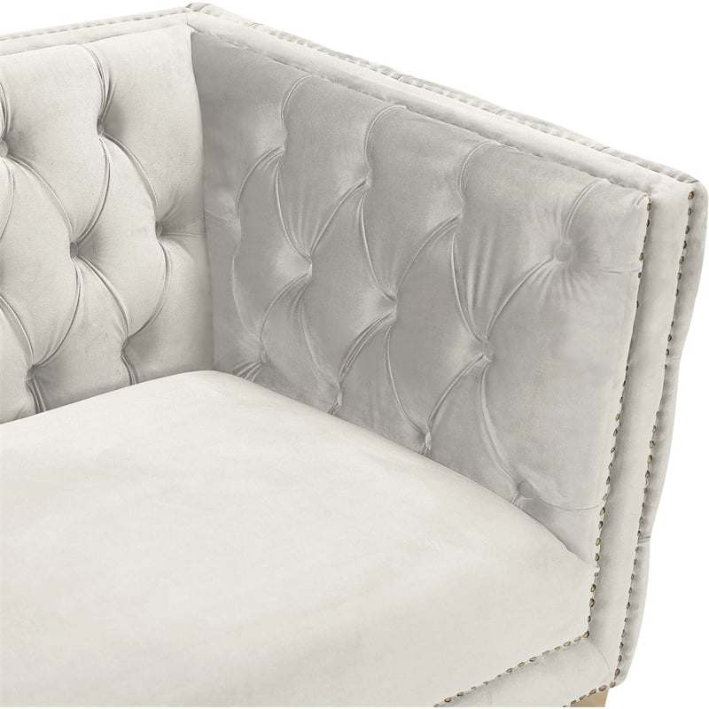 Meridian Furniture Michelle Cream Velvet Chair