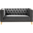 Meridian Furniture Michelle Gray Velvet Loveseat