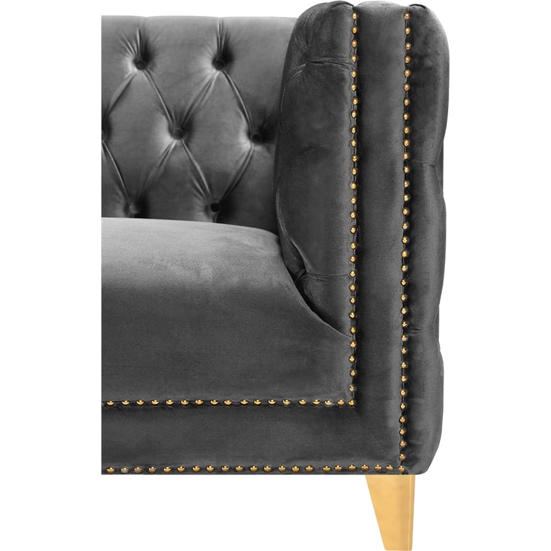 Meridian Furniture Michelle Gray Velvet Loveseat