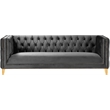 Meridian Furniture Michelle Gray Velvet Sofa