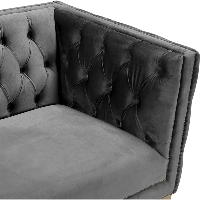 Meridian Furniture Michelle Gray Velvet Sofa