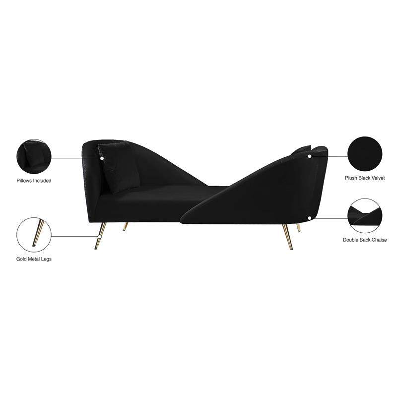 Meridian Furniture Nolan Velvet Chaise Meridian Furniture Nolan Velvet Chaise