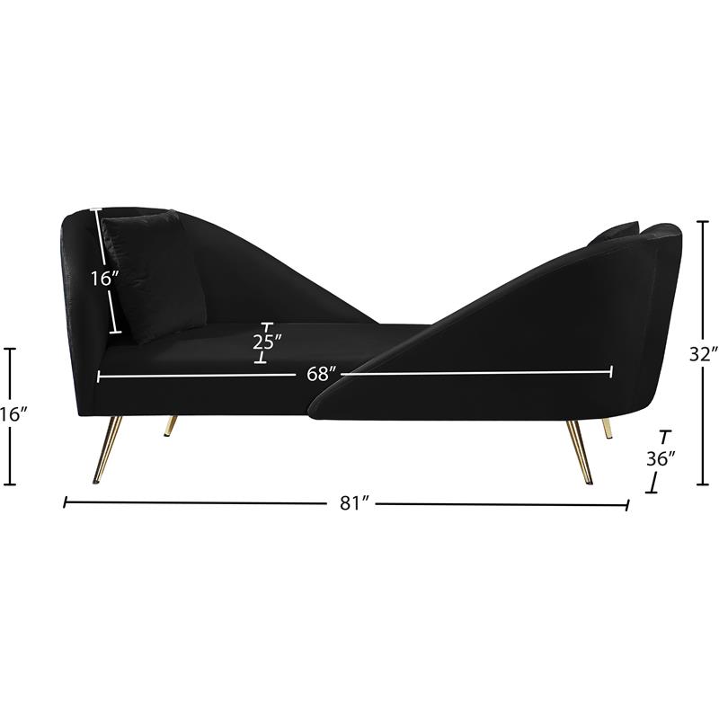 Meridian Furniture Nolan Velvet Chaise Meridian Furniture Nolan Velvet Chaise