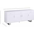 Meridian Furniture Excel Rich White Lacquer Sideboard/Buffet