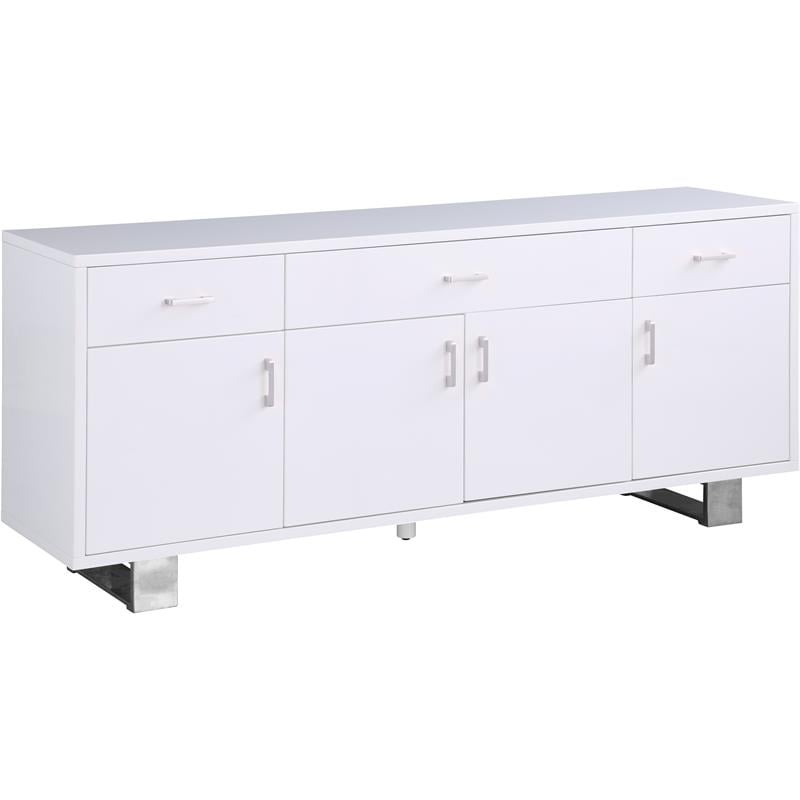 Meridian Furniture Excel Rich White Lacquer Sideboard/Buffet