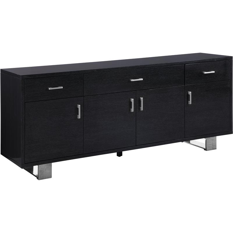 Meridian Furniture Excel Sideboard/Buffet - Grey & Chrome Meridian Furniture Excel Sideboard/Buffet - Grey & Chrome