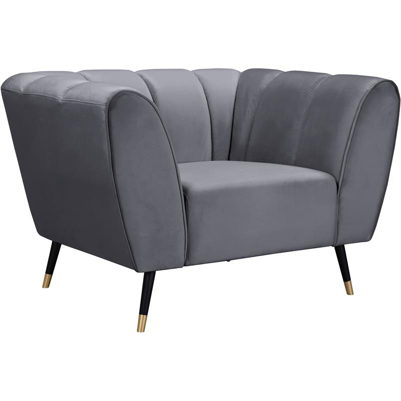 Meridian Furniture Beaumont Gray Velvet Chair