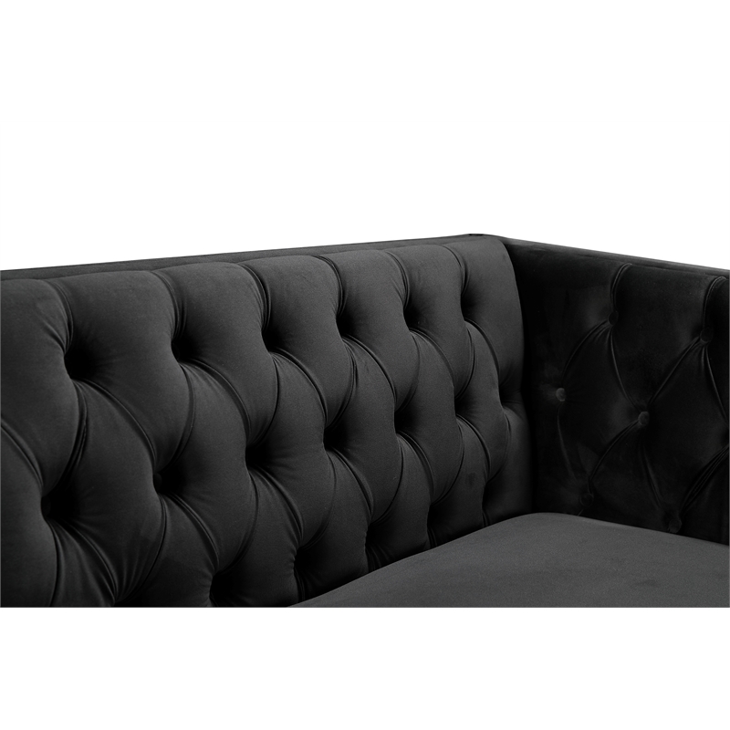Meridian Furniture Michelle Black Velvet Sofa